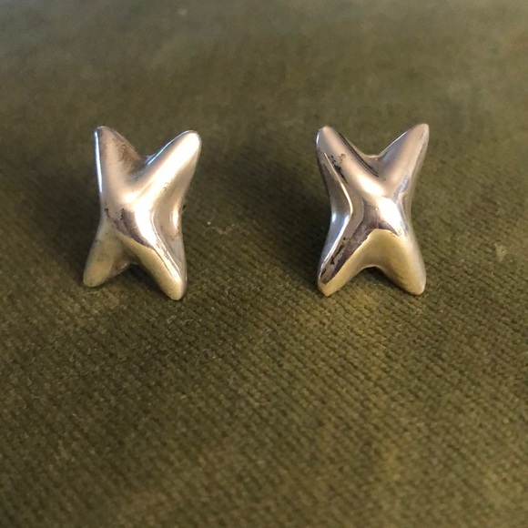 Vintage Mexico sterling silver post earrings - Picture 2 of 4